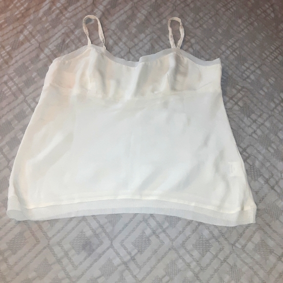 Eileen Fisher Luna crinkle camisole with chiffon trim 100%silk - Picture 3 of 8